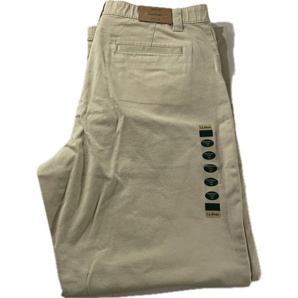 NEW WOMENS KHAKI PANTS LL BEAN SZ 18 Medium Tall classic fit - Picture 1 of 7